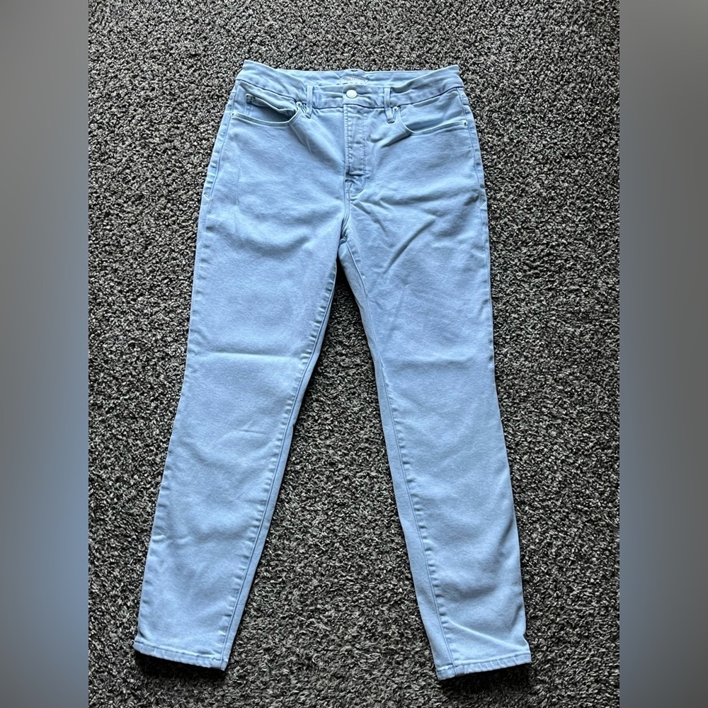 Good American Jeans Womens 10/30 Light Blue High Waisted Preppy Feminine Pants